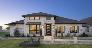 New home construction in Central Texas with modern Hill Country design
